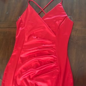 Beautiful, figure flattering, red party dress